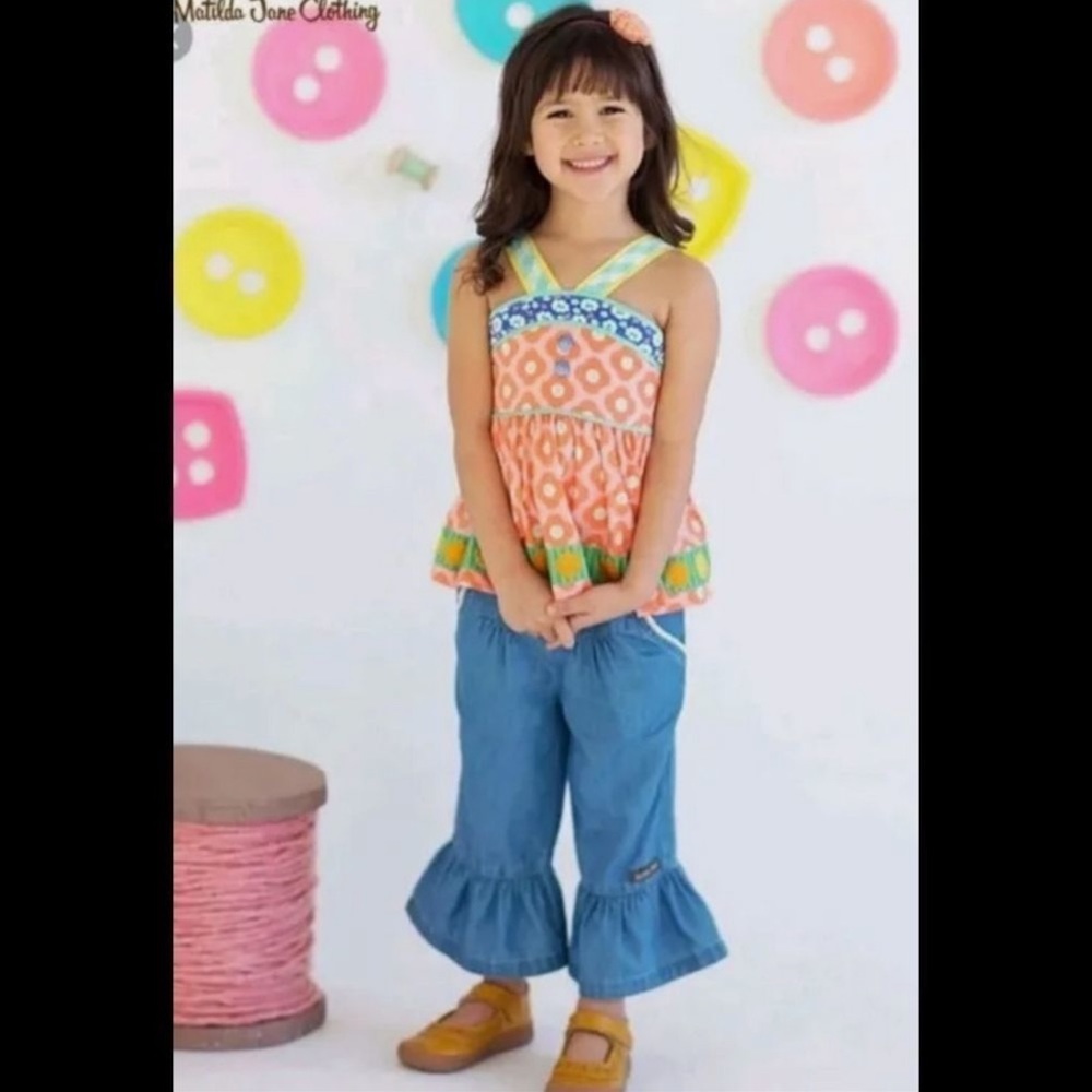 Matilda Jane Happy & Free Meringue Pontoon Floral and Lemon Top size 2